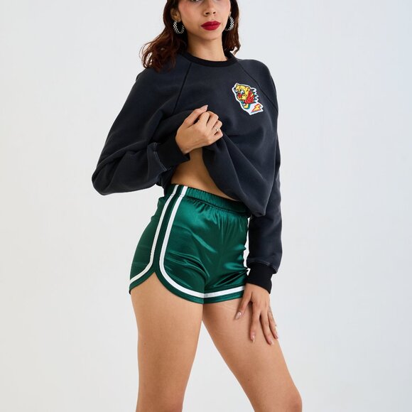 Retro Sport Women’s High Waist Gym Shorts - Picture 4 of 8